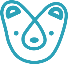 website logo, vectorized bear in blue